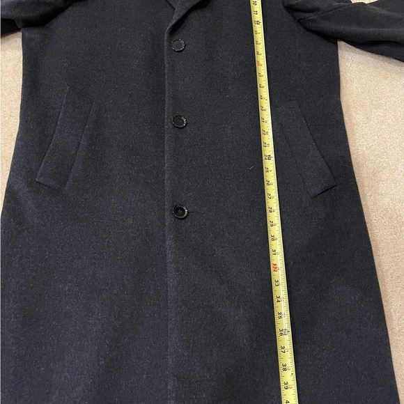CALVIN KLEIN Men's Cashmere Wool Blend Overcoat 42 R *MINT* Charcoal Gray Coat - Picture 14 of 16